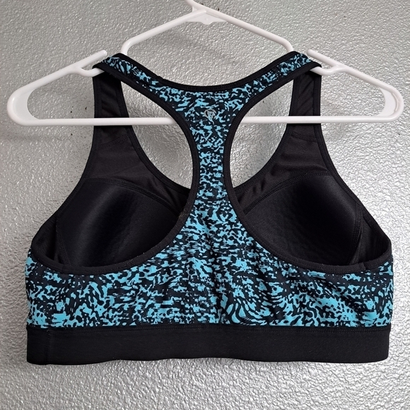 Champion C9 Racerback Black & Blue Sports Bra   Size L - Picture 2 of 4